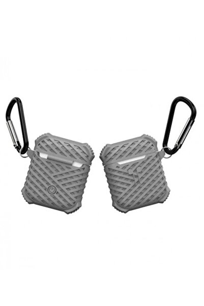 Generic Casual Silicone AirPods Protective Case Cover with 2-Piece Safety Ring