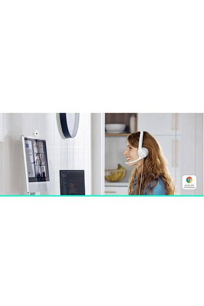 logitech H390 On-Ear Headphones Noise Cancelling Microphone Wired USB Rotating Microphone White
