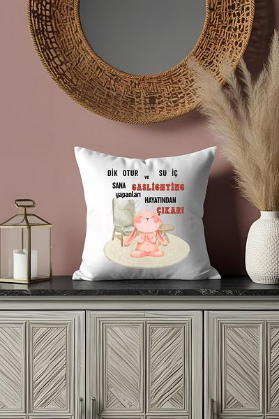 qoeuyl boutique Gaslighting Takes You Out of Life Printed Fun Gift Fiber Filling Satin Mini Pillow