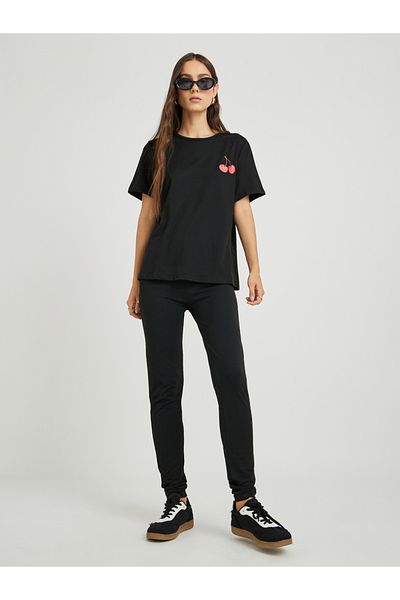Styli Cherry Print Short Sleeve T-Shirt and Leggings Co-Ords