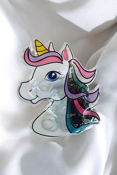 TAKIŞTIR Black Color Unicorn Figured Perm Package Rubber Buckle
