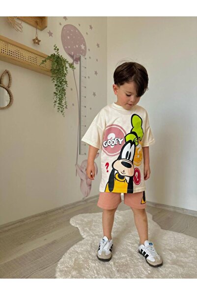 Kids Cream Brown Bottom-Top Set