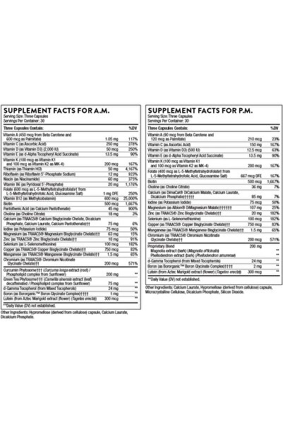 Thorne Multi-Vitamin Elite - AM & PM Formulas, 180 Capsules (30 Servings)