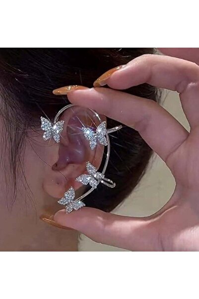 huitich Elegant Butterfly Earrings Silver 1.3cmx5.5cmx1cm