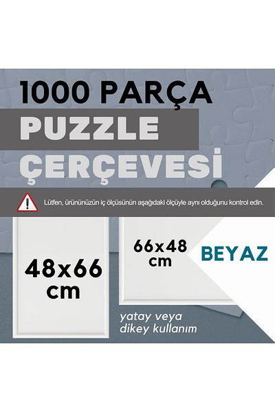 CreaWitch 66X48 cm - Puzzle Frame 1000 Pieces Color Black Brown Gold White Transparent Pvc