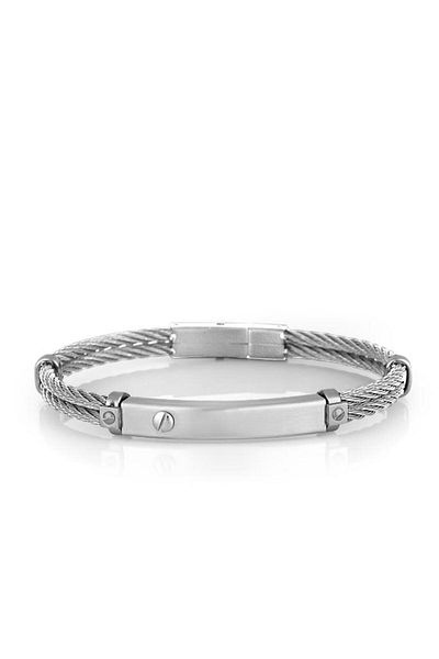 Santa Barbara Polo & Racquet Club Santa Barbara Polo Racquet Club Sbj.6.2009.1 Sporty Design Steel Silver Men's Bracelet
