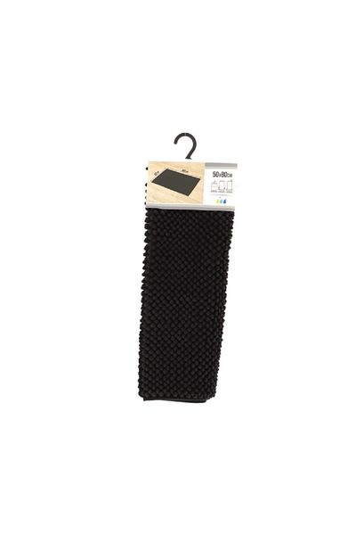 Tendance Anti-Slip Microfiber Bathroom Mat with Balls Black 50 x 80cm