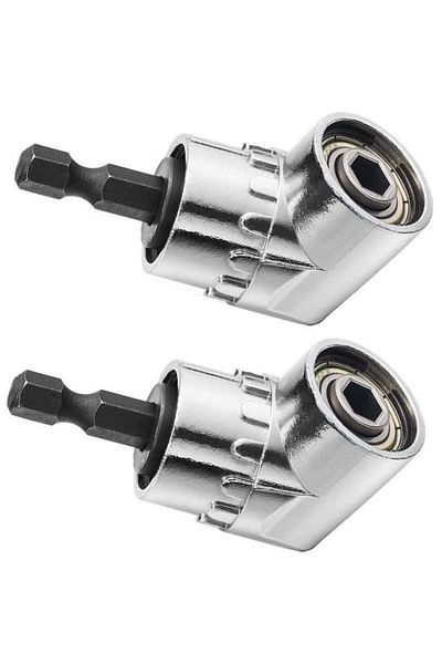 OEM Set 2xadaptor unghiular, 105°, Tija hexagonala, 1/4", Argintiu