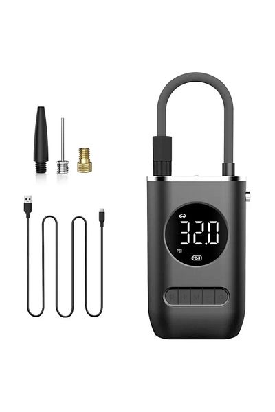 Generic Pompa aer auto electrica, LCD, Lanterna, Portabila, USB C, 4000 mAh, 120 W