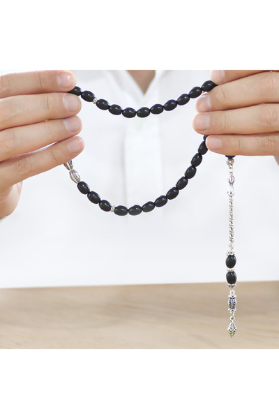 Tesbihane Kararmaz Metal Arnavut Zincir Püsküllü Arpa Kesim Kişiye Özel İsim Yazılı Rus Oltu Tesbih