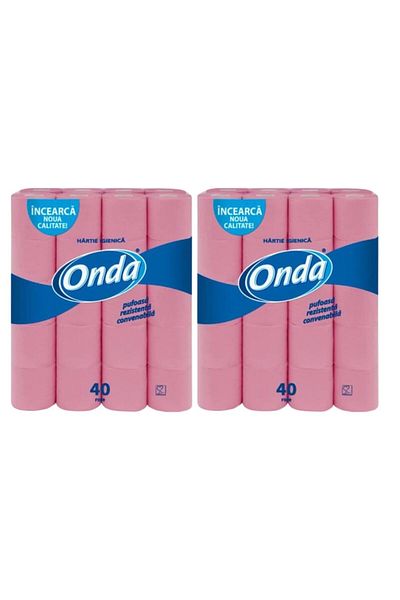 Onda 2x Bax Toilet paper 40 rolls, pink, 2 ply