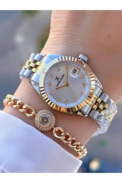Daniel Klein Steel Cord 30 Mt Water Resistant Women Wrist Watch+Bracelet Byn.13969.6