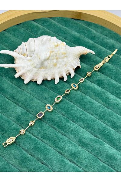 ilvesa shop Steel Multi Stone Y Bracelet Y Necklace Bracelet
