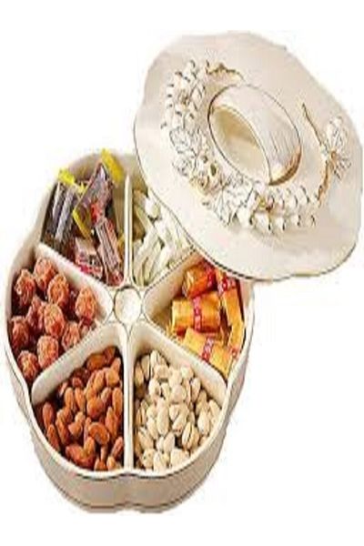 Generic 2 Piece Nut Serving Bowls, Lazy Susan Divided Snack Tray, Bowl