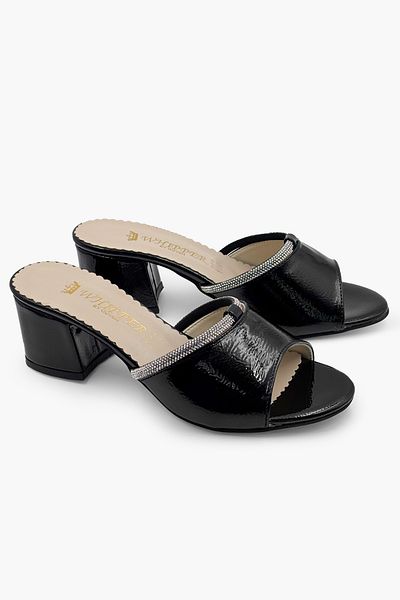 CARLA BELLA Women's Slippers Dowry Evening Dress Stylish Women's Slippers Stone Patent Leather