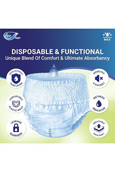 Fine Care Adult Incontinence Diaper Pull-ups, Medium size 80-110 cm, 14 Diapers