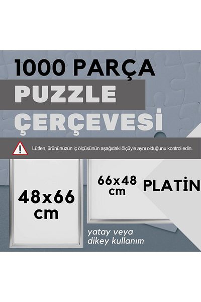 CreaWitch 66X48 cm - Puzzle Frame 1000 Pieces Color Black Brown Gold White Transparent Pvc