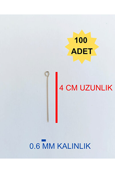 Eskişehir hobi sanat 4 Cm Uzun Boy 100 Adet Halkalı Çelik Toplu Iğne Rus Topl...