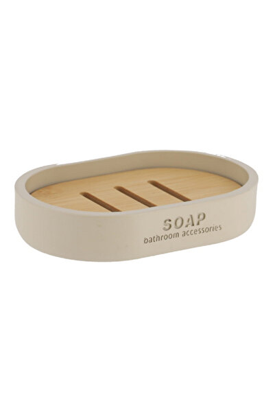 Tendance Elegant Design Bamboo and Polyresin Soap Dish Beige and Brown