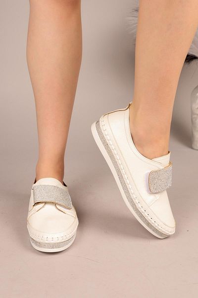 Birikon Pantofi cu velcro STONE Stone ALB
