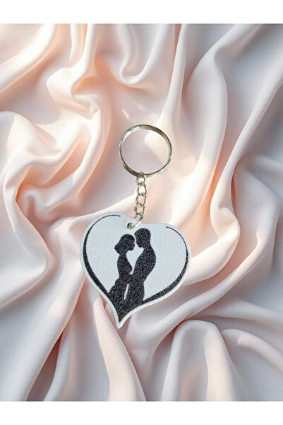 multiogz Set of 12 Dear Silhouette Heart Keychains |   Engagement – Promise – Wedding Gifts |   3D Printer Special
