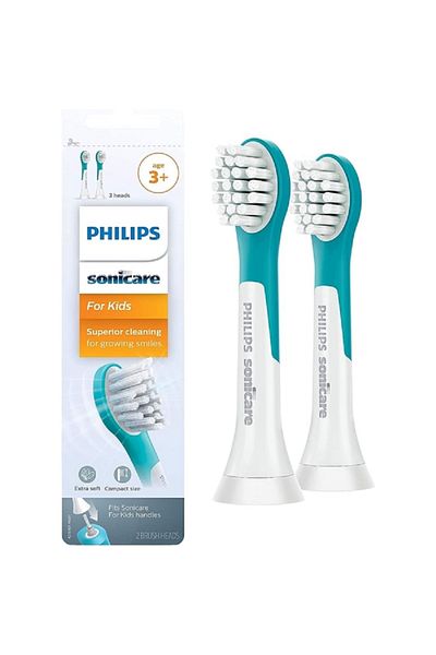 Philips 2-Piece Rechargeable Click-On Compact Sonic Toothbrush Heads for Kids