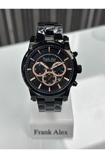 Frank Alex Black Metal Cord Men's Wristwatch