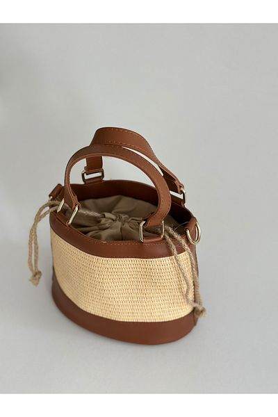 Boutiquehaki Solea Straw Knitted Bucket Bag
