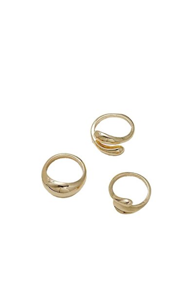 huitich 3-Piece Gold-Tone Minimalist Ring Set