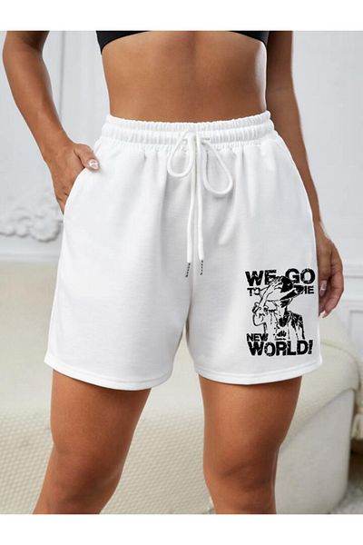 DEEPSENCE Women's White Shorts Comfortable Fit Wego Cotton Fabric