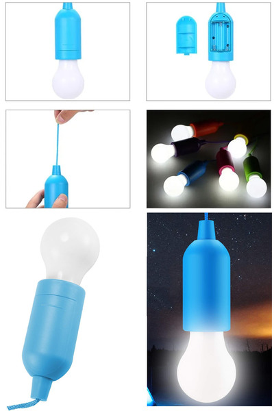 TechnoStation Çek-Yak Kamp Lambası Portatif Tasarım İpli Kamp Kitap Okuma Gec...