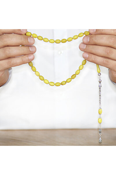 Tesbihane Non-Tarnish Metal Albanian Chain Tassel Pheasant Imame Beyzi Cut Mint Green Katalin Prayer Beads