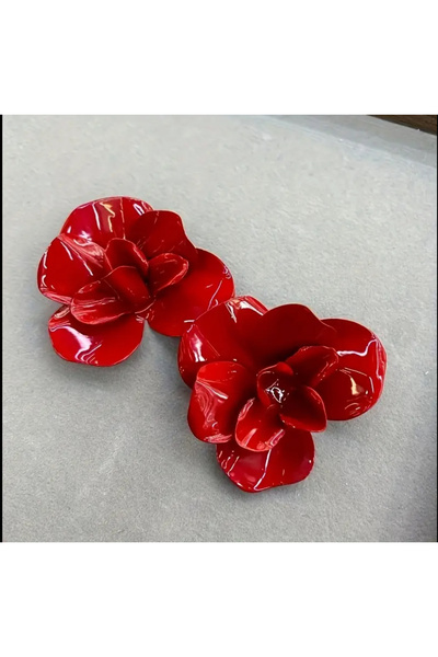 HOSBUTIK Red Oversized Za Earrings