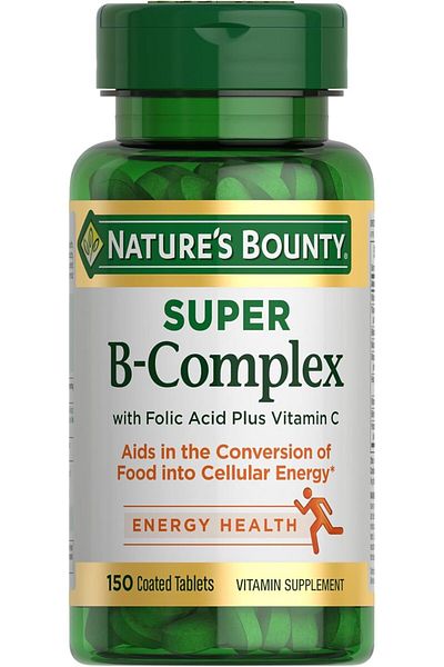 Nature's Bounty Super B Complex w/Folic Acid plus Vitamin C, 150 Tablets