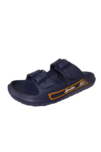 Calx Navy Blue Men's Pool Beach Buckle Slippers