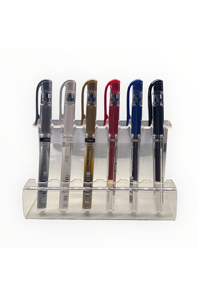STAND MARKET Plexiglass 6-Piece Pen Stand - Transparent Organizer