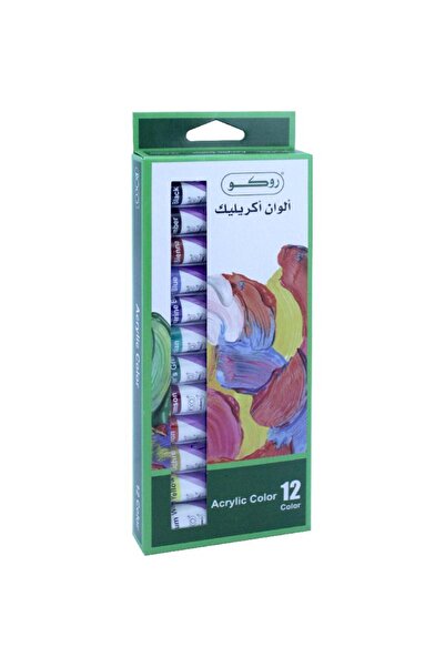 Roco مجموعة ألوان أكريليك ملونة 12 لونًا 12.00 مل ( 0.42 أونصة )