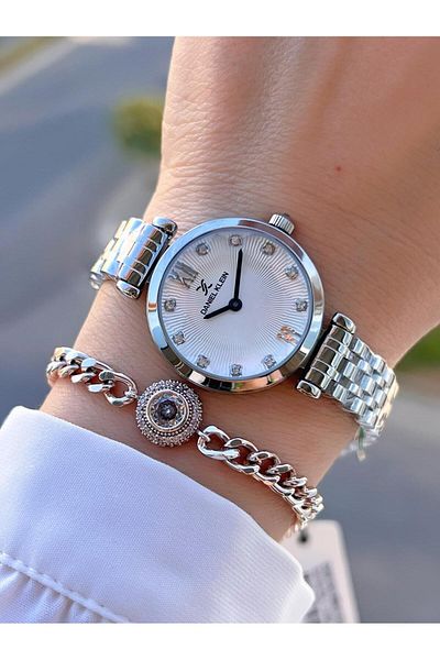 Daniel Klein Steel Cord 30 Mt Water Resistant Women Wrist Watch+Bracelet Byn.14094.1