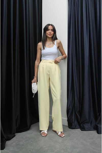 Havoş Yellow Pleated Palazzo Pants