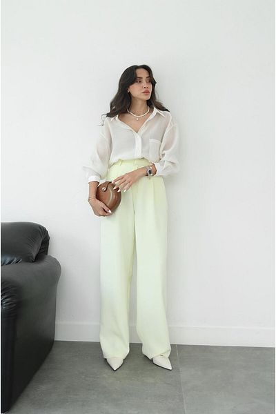 Havoş Light Yellow Lima Palazzo Trousers