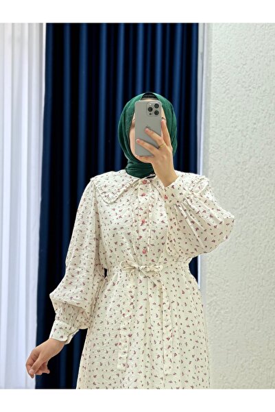 MİHRA STORE Φόρεμα Orelesya Mini Floral στρογγυλός γιακάς με μισό στρίφωμα-AY8647 Ροζ