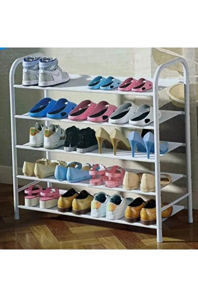 rexa رف أحذية معدني مع 5 رفوف 60 × 25 × 81.5 سم