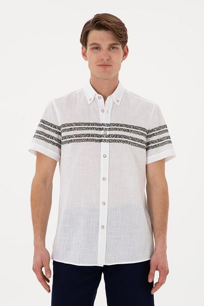 U.S. Polo Assn. Η.Π.Α. Polo Assn. Ανδρικό κοντομάνικο κανονικό πουκάμισο 100% βαμβάκι 2172106