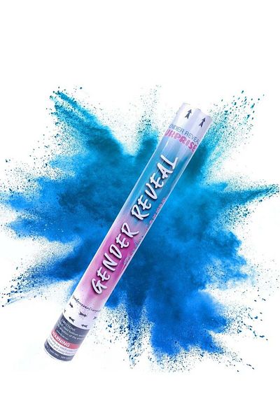 Rally Gender Reveal Cannon Tube with Powder for Baby Shower - Blue Color Boy