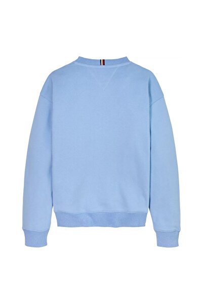 Tommy Hilfiger Unisex Çocuk Mini Corp Bisiklet Yaka Sweatshirt - Açık Mavi