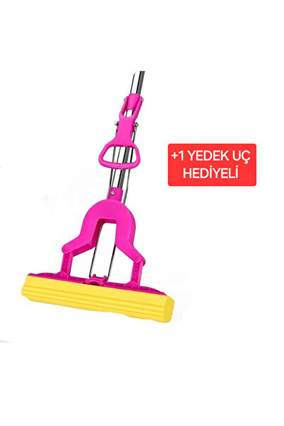 EVİMA Kendinden Sıkmalı Kelebek Mop Sünger Uçlu Temizlik Mopu 1 Yedek Uç Hedi...