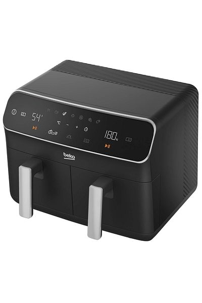 Beko Friteuză dublă cu aer cald Frl5388b, 0,5 kg, 8,5 l, 2400 w, negru-argintiu
