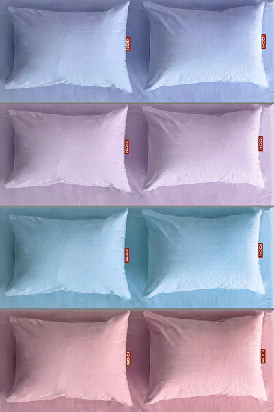 İQON Yastık Kılıfı 8 Adet | mavi | lila | turkuaz | gülkurusu |