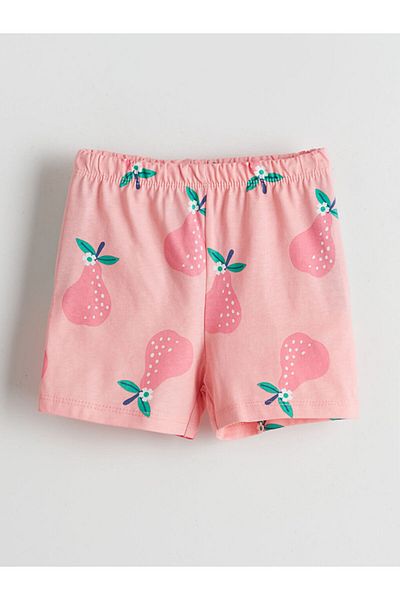 LC Waikiki New Season Printed Girls' Shorts with Elastic Waist - S5Li61Z1