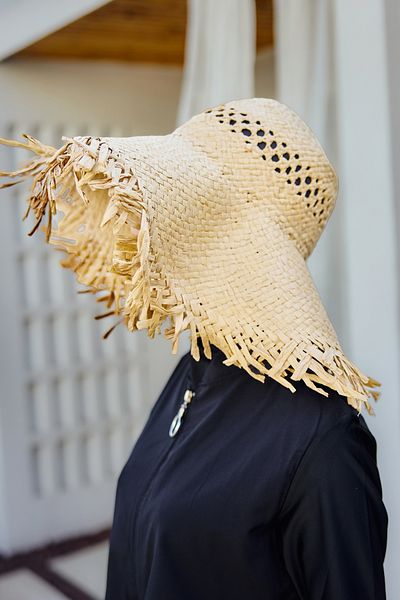 Remsa Mayo Straw Beach Hat with Fringe Detail Rş-2108 Beige
